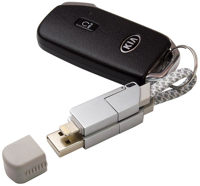 캔모어 휴대용 6in1 멀티 PD 숏 케이블 8핀 USB 5핀 C타입 데이터 고속충전, 1개, 화이트, 15.5cm