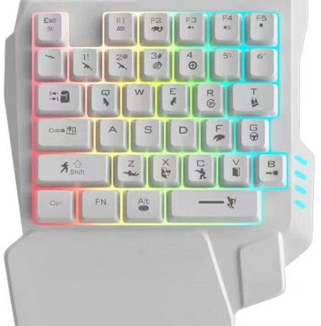 한손 키보드 매크로 프로그래밍 커스텀 게이밍 기계식, A. 왼손잡이용 한손 키보드 화이트 야광