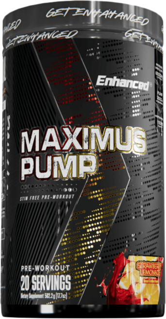 ENHANCED Maximus Pump 헬스보충제 - 차세대 무자극 무카페인 펌핑 부스터, 1개, 20회분