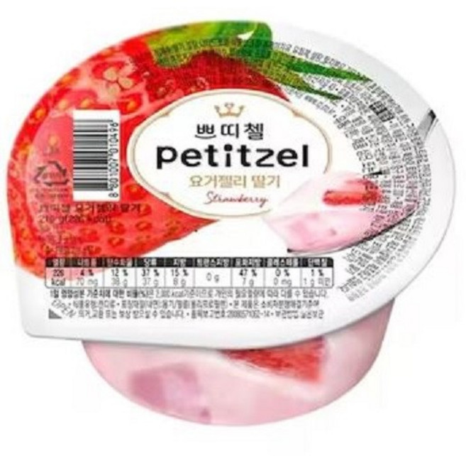 쁘띠첼 요거젤리딸기 냉장젤리, 210g, 6개