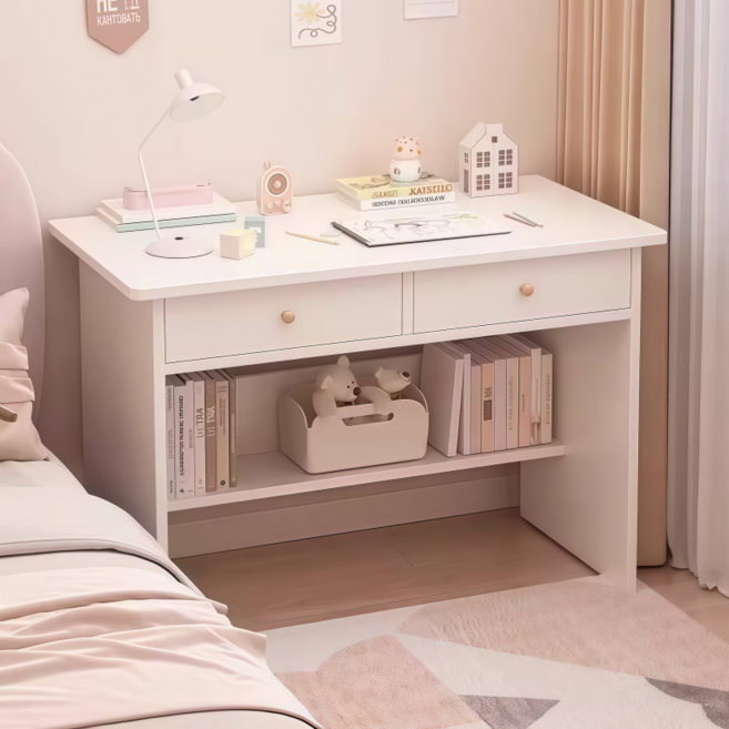 컴퓨터 책상 모던 디자인 이중 서랍 학습용 화이트 책상