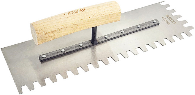 바르고 톱니 고대 타일 압착고데 흙손 갈갈이, 바르고 톱니고대 12mm, 1개