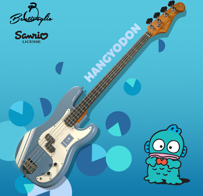 벤티볼리오 산리오캐릭터즈 베이스기타 SP2W Hangyodon 한교동, 1개, Hangyodon (한교동)