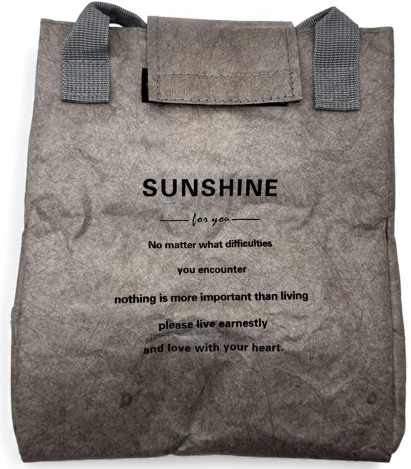 아유라인 듀폰 크라프트 런치백 도시락 가방, 0 그레이, 1개