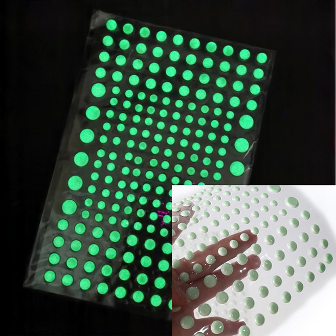 에폭시 야광(축광)입체원형스티커 (원형 140pcs/1장 ) 에폭시야광스티커 에폭시축광스티커 입체야광스티커