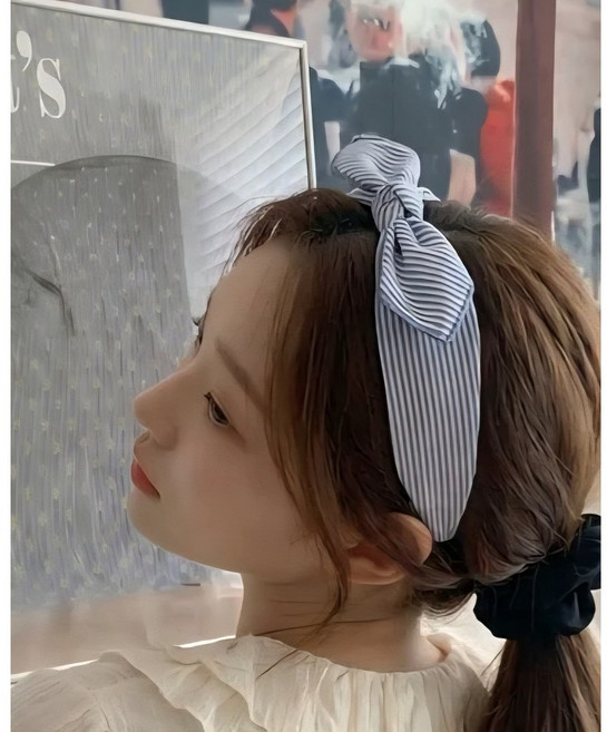 스트라이프 반다나 리본 휴양지 헤어밴드 여름 바캉스 머리띠