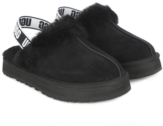 어그 UGG 펀케트 키즈 여성 겨울 슬리퍼 로고 밴딩 퍼 카라 플랫폼 샌들