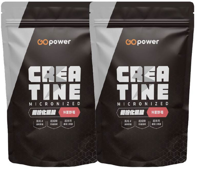 GOpower 微粉化一水肌酸 仲夏野莓口味 運動補給, 420g, 2個
