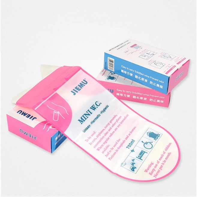 일회용 소변봉투 휴대용 긴급 화장실 간이변기 남녀공용, 4개