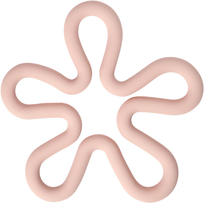 이지실리 파스텔 컬러 실리콘 웨이브 플라워 냄비받침, 핑크, 1개