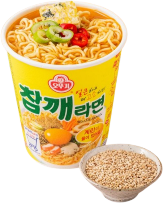 참깨라면_컵 65G 라면 봉지라면 컵라면 참깨라면, 1개