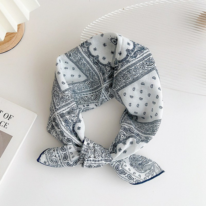 허블리 여성 면 손수건 스카프 쁘띠 머플러