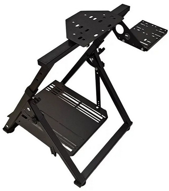 레이싱 휠 거치대 레이싱휠 운전 간이 핸들 게임 브래킷 접이식 레이싱게임 컨트롤러, 1개, 기어 변속기+핸드브레이크+회전 각도, 기본 색상