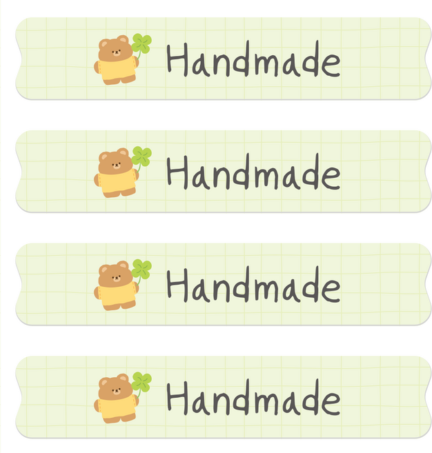 [꼬모멜로소] 로버앤보니 핸드메이드 수제 선물 포장 데코 라벨 스티커, 100개, 2.클로버 띠지
