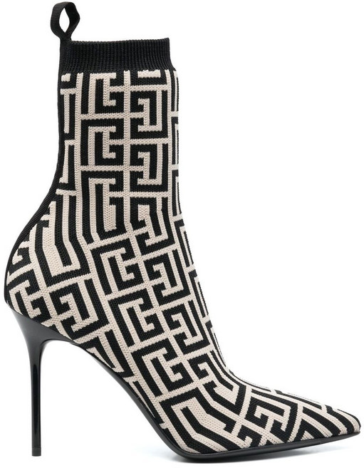 발망 모노그램 자카드 포인티드 부츠