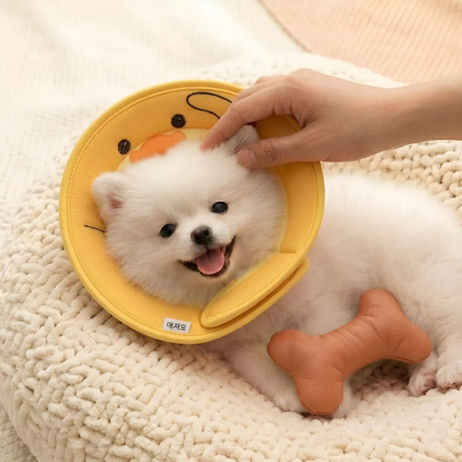 애져요 통기성 강아지 고양이 공용 넥카라 수술 회복, 1개, 오리 디자인