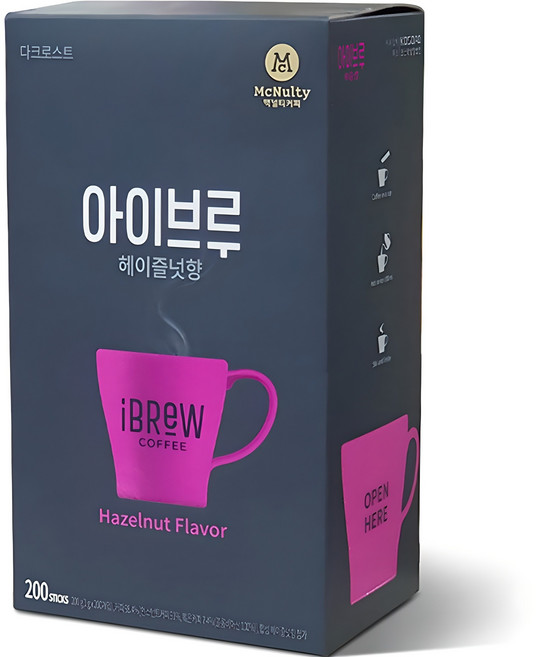 아이브루 헤이즐넛향 원두커피믹스, 1g, 200개입, 1개