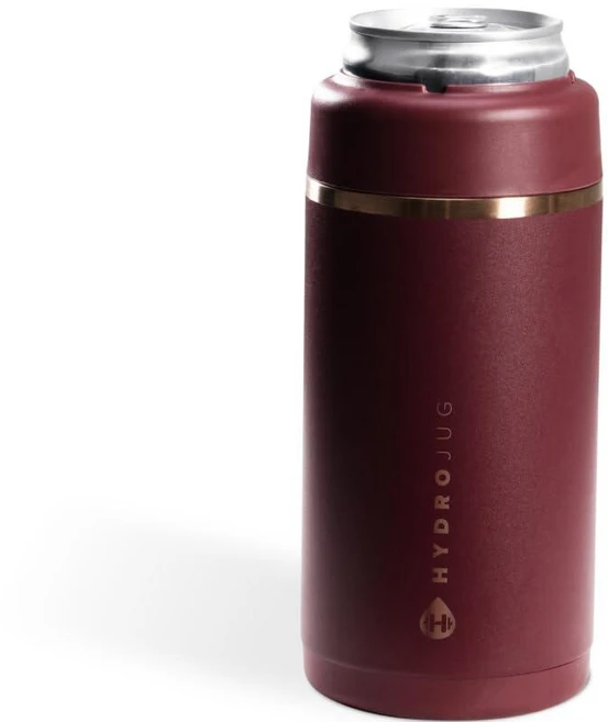 HydroJug 슬림 캔 쿨러 - 2-in-1 단열 캔 쿨러 컵 - 미끄럼 방지 고무 베이스가 있는 스테인리스 스틸 슬림 캔 홀더 - 스크류 탑 뚜껑 - 식기세척기 사용 가능 - 쿠팡