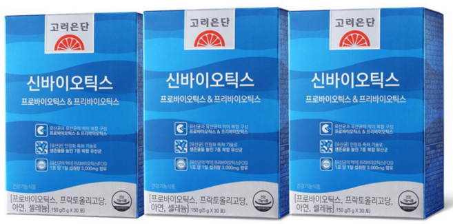 고려은단 신바이오틱스 프로바이오틱스 & 프리바이오틱스 30p, 150g, 3개