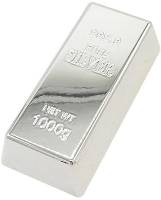 가짜 은괴 현실적인 실버 파티 장난감 도어 스토퍼, 크기가 큰, PVC