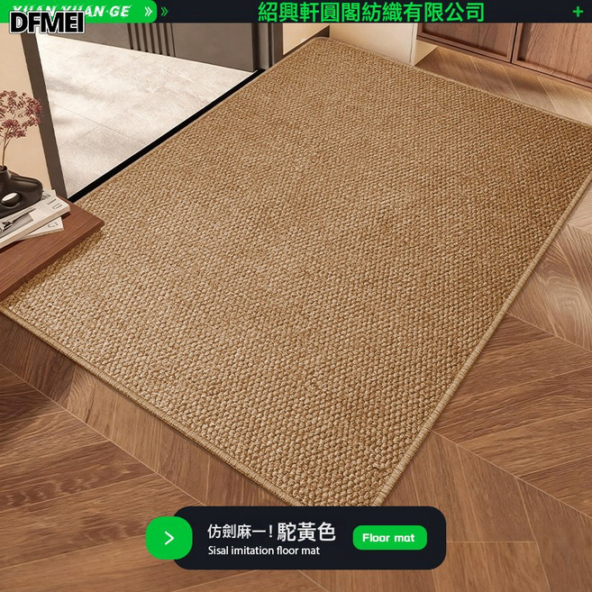 DFMEI 地墊入戶門仿劍麻地毯家用墊防滑客廳輕奢高級玄關腳墊可裁剪