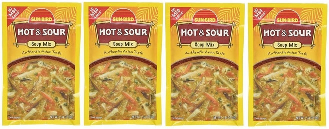 선버드 핫 & 사워 수프 믹스 패킷 - 아시아 수프 레시피 Sunbird Hot & Sour Soup Mix Packets - Asian Soup Recipe - 1.34 Oun, 1개, 500g