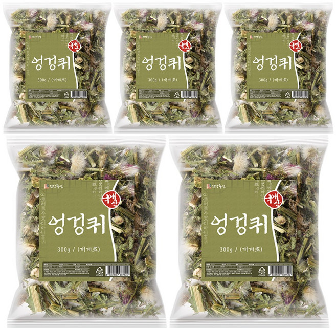 건강중심 국산 엉겅퀴 전초 말린 꽃+잎+줄기 대계초, 300g, 5개