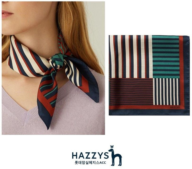 매장정품 HAZZYS 헤지스 [선물포장]HIMU2F802W2_브라운 스트라이프 실크 사각 스카프 HIMU0E802W2_JN 1692856, 매장정품 HAZZYS 헤지스 [선물포장]HIMU2F80