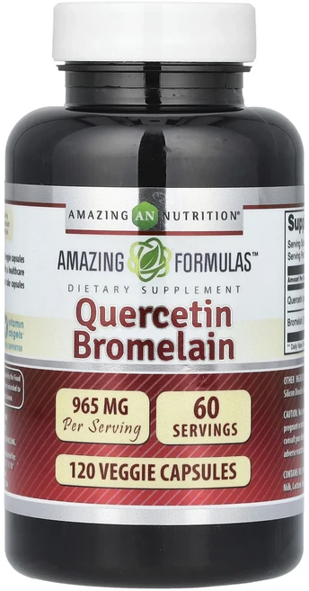 새해 첫좋은선물 Amazing Nutrition 퀘르세틴 브로멜라인 베지 캡슐 120정 제대로 할인합니다, AmazingNutrition퀘르세틴브로멜라인베지캡슐1, 1개 - 쿠팡
