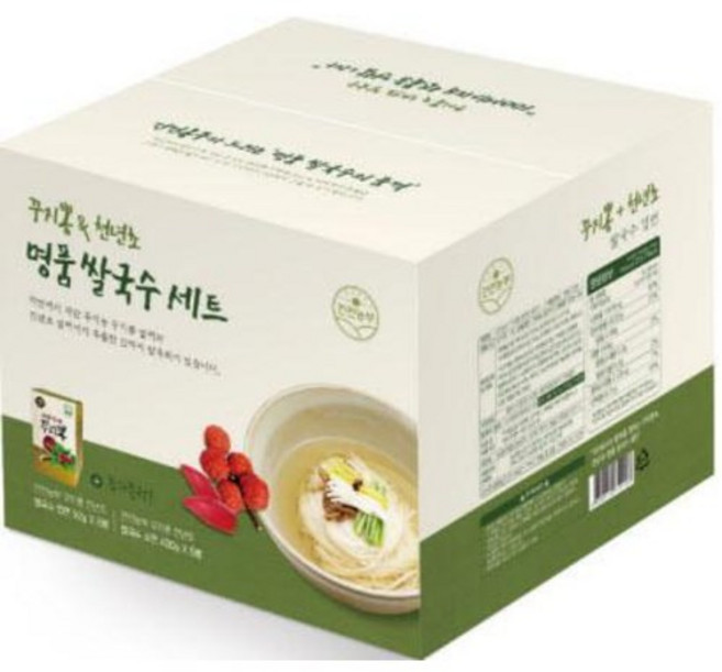 건전농부 꾸지뽕 천년초 명품 쌀국수 선물세트 (컵면 92g x 8봉+소면 400g x 5봉+진액골드 100ml x 7봉)