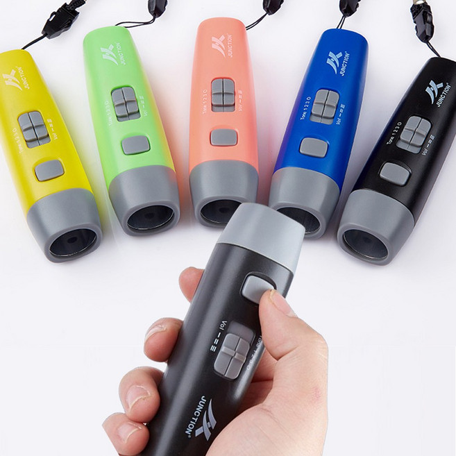 T9 자동 버튼 전자 호루라기 누르는 휘슬 호각 경기 축구 스포츠 심판용 등산 여성 남성 호신용 방범용, 1개, T9-블랙