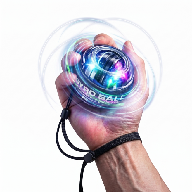 지팩 2세대 LED 자이로볼 손목운동기구 전완근 강화 스핀볼 자동회전 악력기 근력운동, 1개, LED 2세대