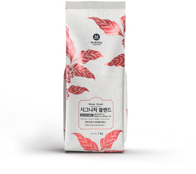 맥널티 홀빈 커피원두 시그니처 블렌드, 1kg, 1개, 홀빈(분쇄안함)