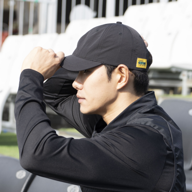 케이쎈 헬스모자 숏챙 운동 볼캡, 블랙, 1개