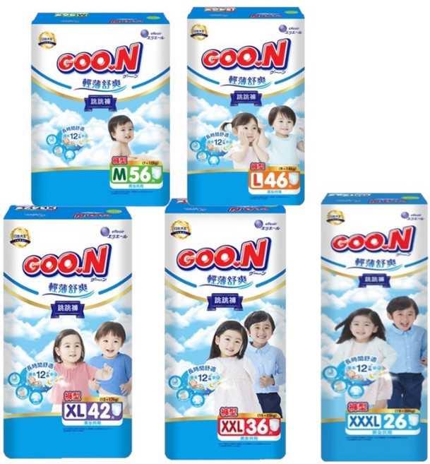 日本大王 GOO.N 輕薄舒爽 褲型紙尿褲, 144片, 超大碼 (2XL)