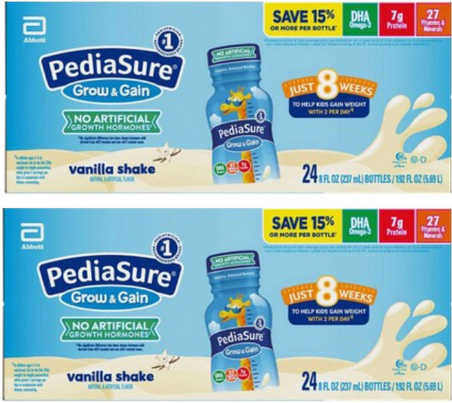 PediaSure 페디아슈어 그로우앤게인 바닐라 쉐이크, 48개, 237ml