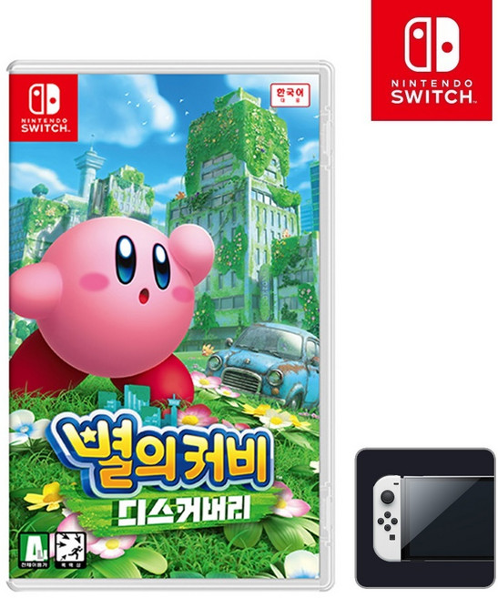 닌텐도 스위치 별의커비 디스커버리 +스위치 OLED 액정보호필름 패키지, 커비 디스커버리+OLED 액정보호필름