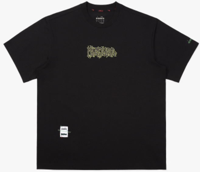 디아도라 Diadora 배즈본 AIRTEX 반팔 티셔츠 블랙 매장정품 216832
