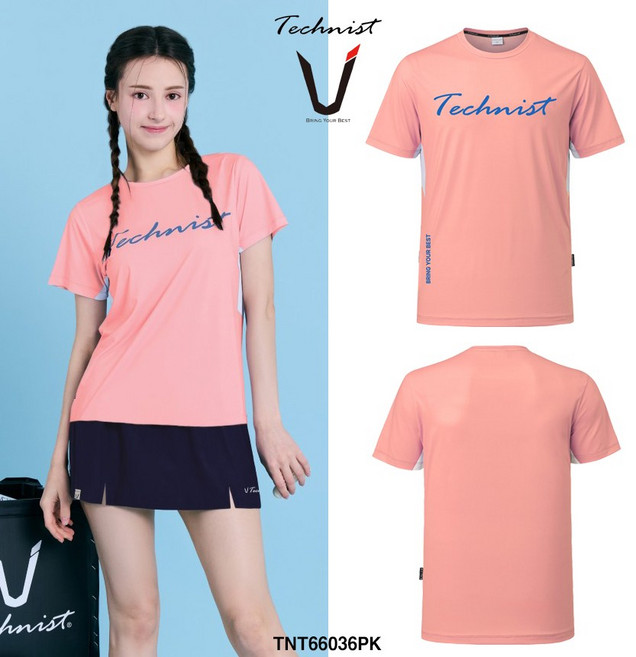 테크니스트 배드민턴 기획 티셔츠 반팔 상의 핑크 TNT66036PK 남성 여성 남녀공용
