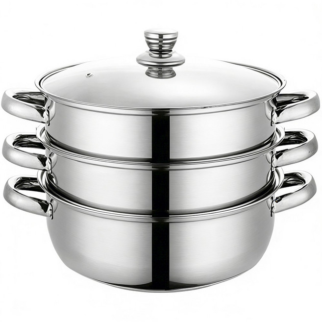 스텐 인덕션 범용 찜기 샤브샤브, 3개, 27.5cm