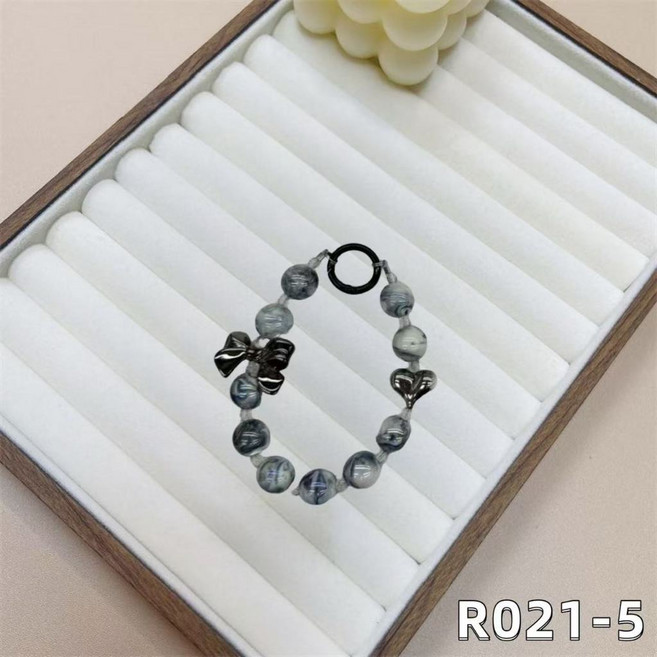 蝴蝶結水晶手機吊飾 萬用掛繩, 1個, 【R021-5】手機鍊+卡片, R021-5