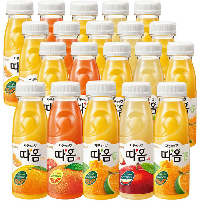 빙그레 따옴 주스 235ml 사과4+자몽4+오렌지4+천혜향8, 20개