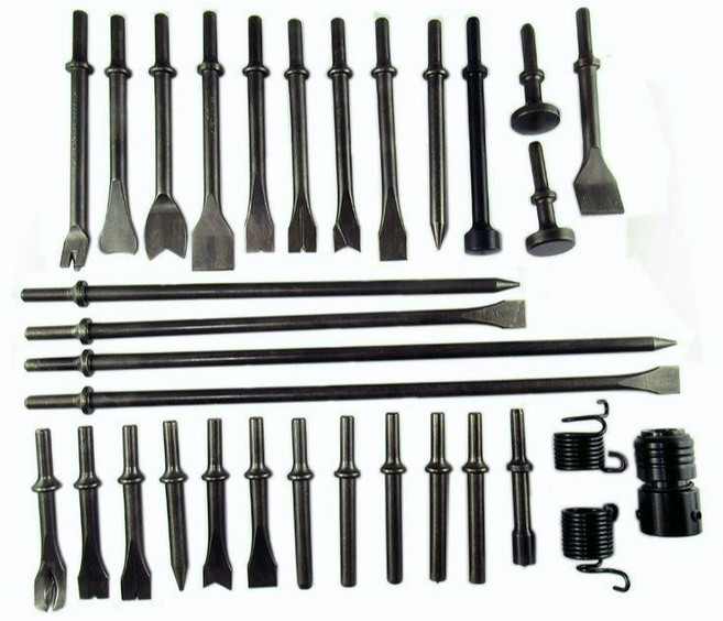 잉가솔랜드 에어뿌레카 에어함마 정비 임팩트 치즐포함 175mm 삽 세트, 120mm V자형 삽