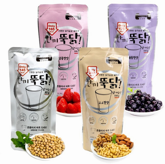 이지푸드 한끼뚝닭 닭가슴살 쉐이크 혼합 4종 8팩