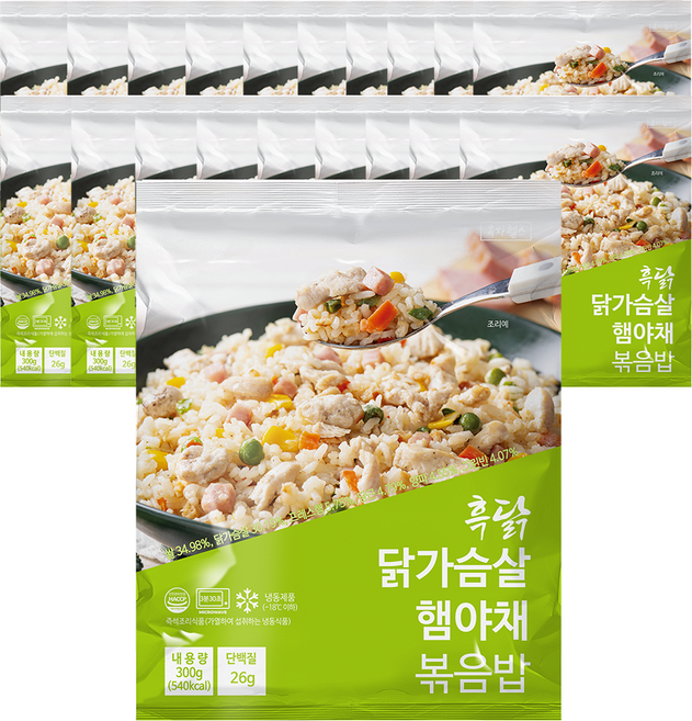 흑닭 햄야채 닭가슴살 볶음밥, 300g, 20개