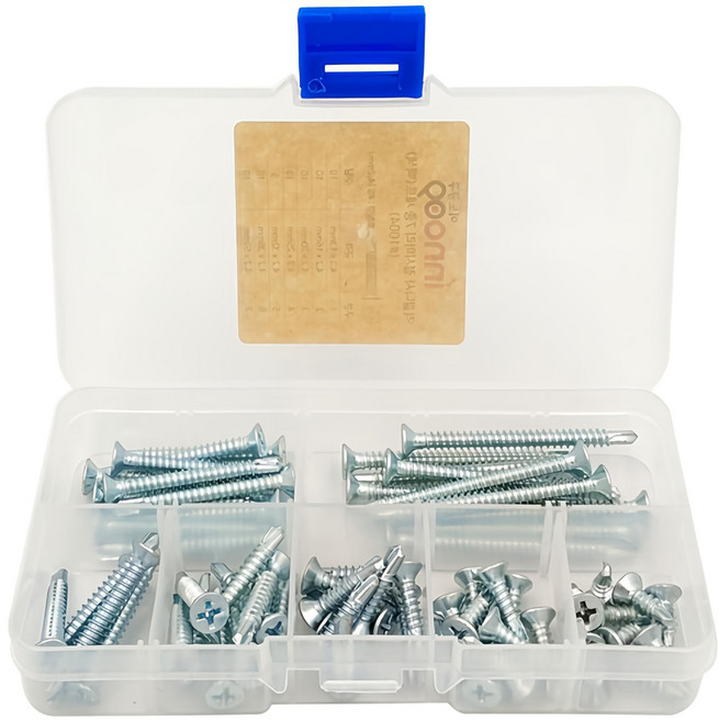 이노공구 직결나사 접시머리 7종 세트 백색 1004, 1세트