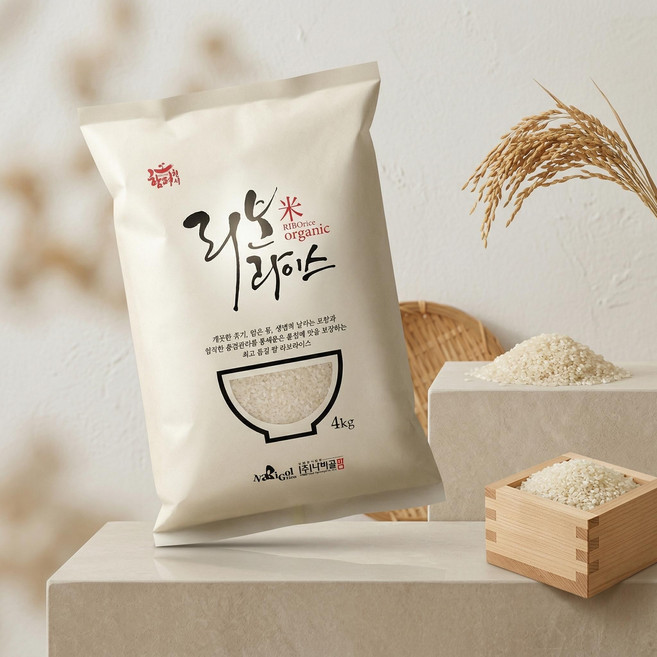 기능성미곡 나비골팜 백미쌀 2025년 리보라이스 유기농 4kg 햅쌀 체중관리, 1개