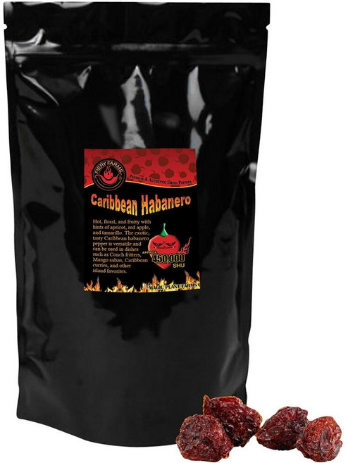 미국 파이어리 팜스 Fiery Farms Habanero Dried Whole Pepper 레드 카리비안 하바네로 건조 통후추 꼬투리 시즈닝, 1개, 1kg