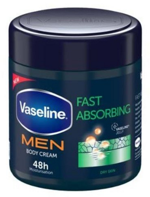 Vaseline Men Fast Absorbing Body Cream For Dry Skin Non Greasy 400 ml, 1개, 400ml
