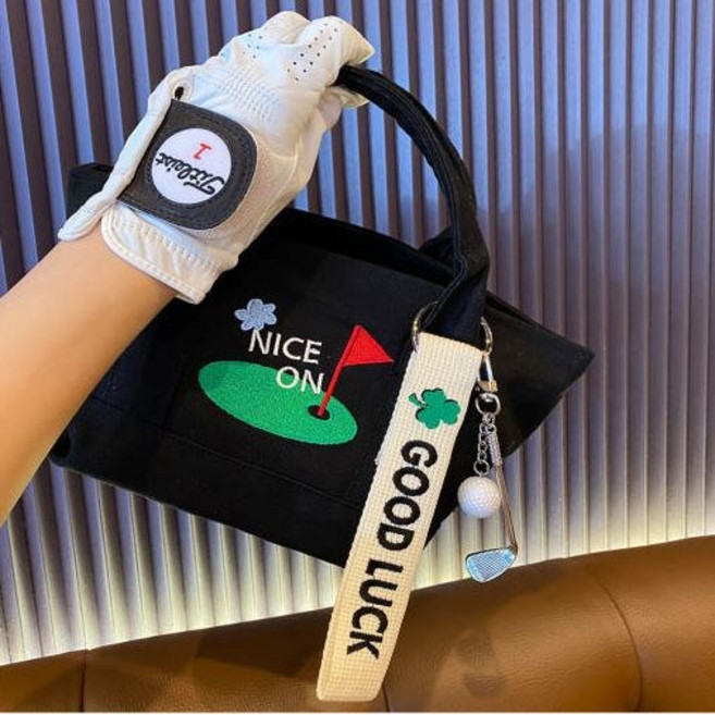 여성 골프가방 라운딩 필드 토트백, 10개, 블랙